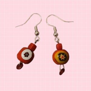 Handmade Beaded Drop Earrings